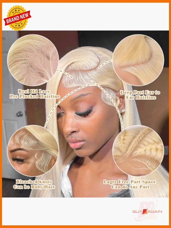 30 Inch 613 Lace Front Wig Human Hair Straight 13x6 HD Lace Pre Plucked 200 main image 5